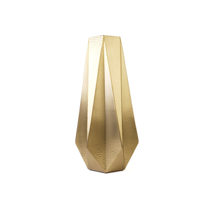 Gold stainless steel geometric vase