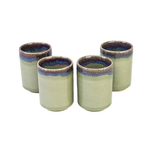 Olive Tea Cups, Set of Four