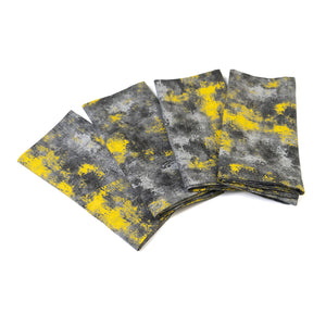 Abstract Napkins, Grey & Yellow